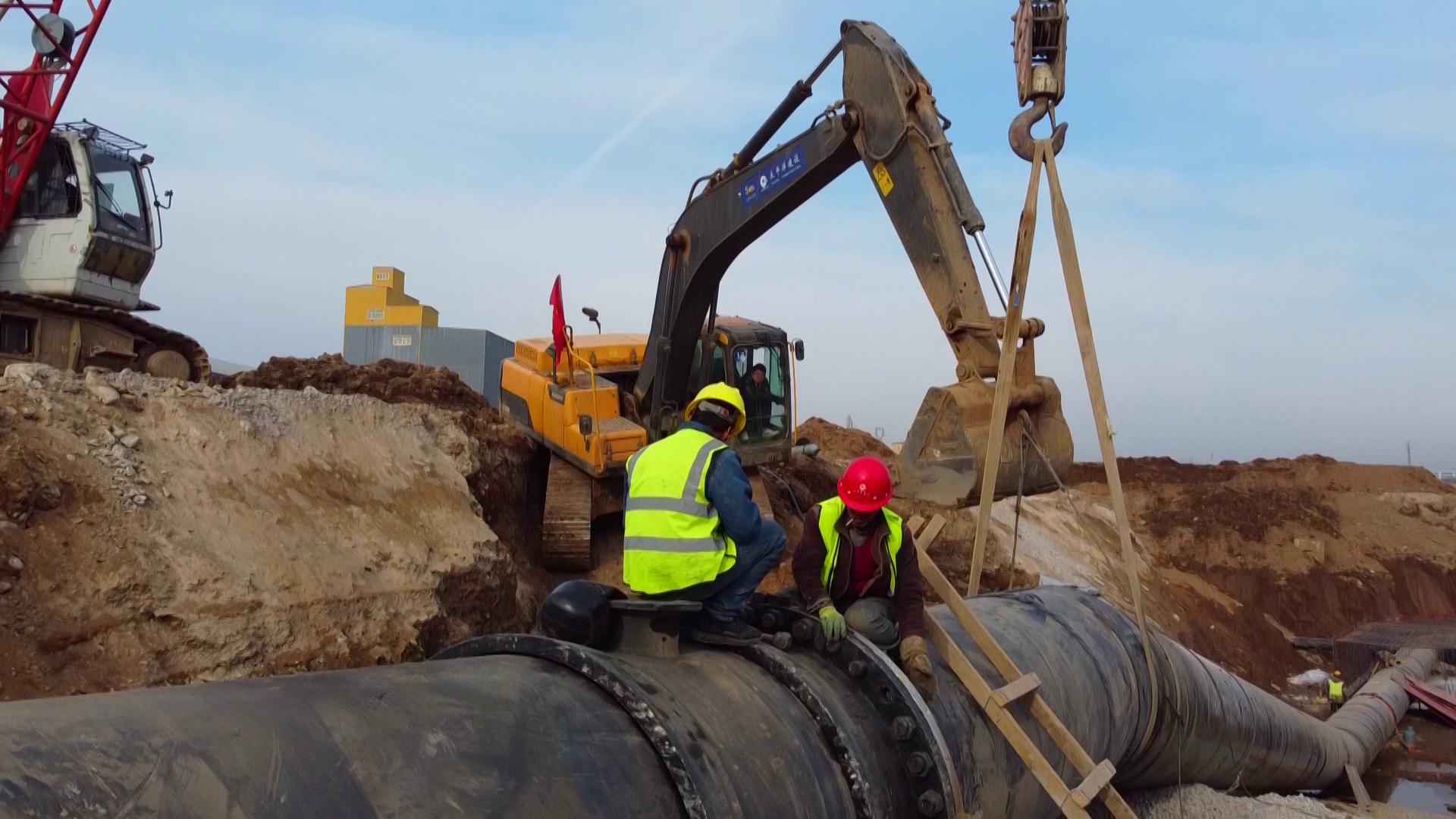 太原热浸塑钢管涂塑钢管 阳曲县中社河河道综合治理工程：全力以赴保工期 为太忻一体化经济区建设作贡献